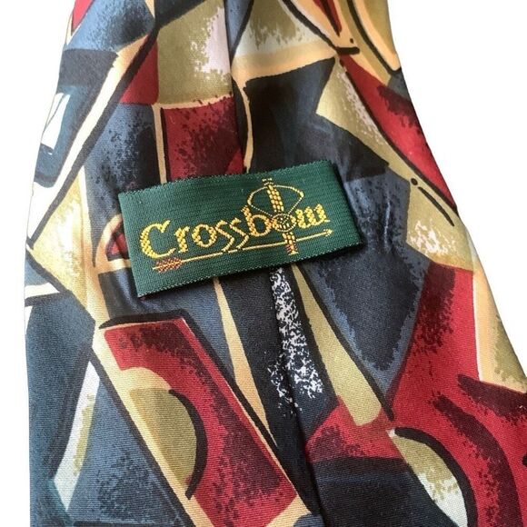 Pre Owned Men’s Crossbow Tie Neck Tie Necktie Classic Design Style Abstract - Picture 4 of 5